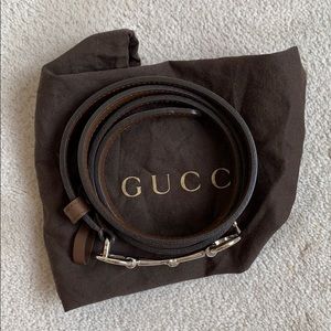 Thin Gucci belt in brown